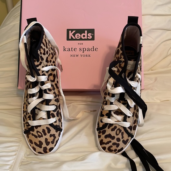 NWOT Kate Spade Keds Leopard Horsehair High Top Sneakers - Picture 8 of 12
